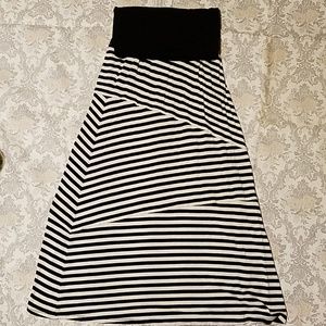 Black and white striped maxi